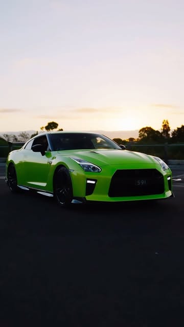Lime green Nissan GT-R